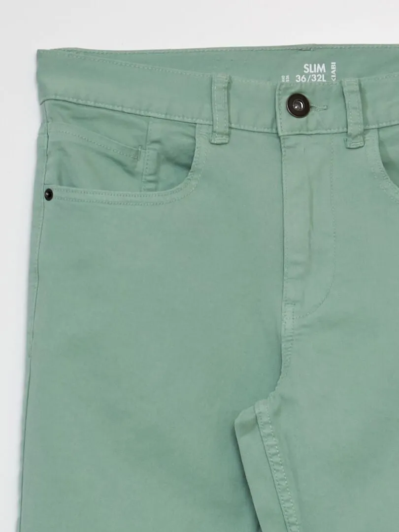 VAQUERO SLIM CON 5 BOLSILLOS L32  VERDE